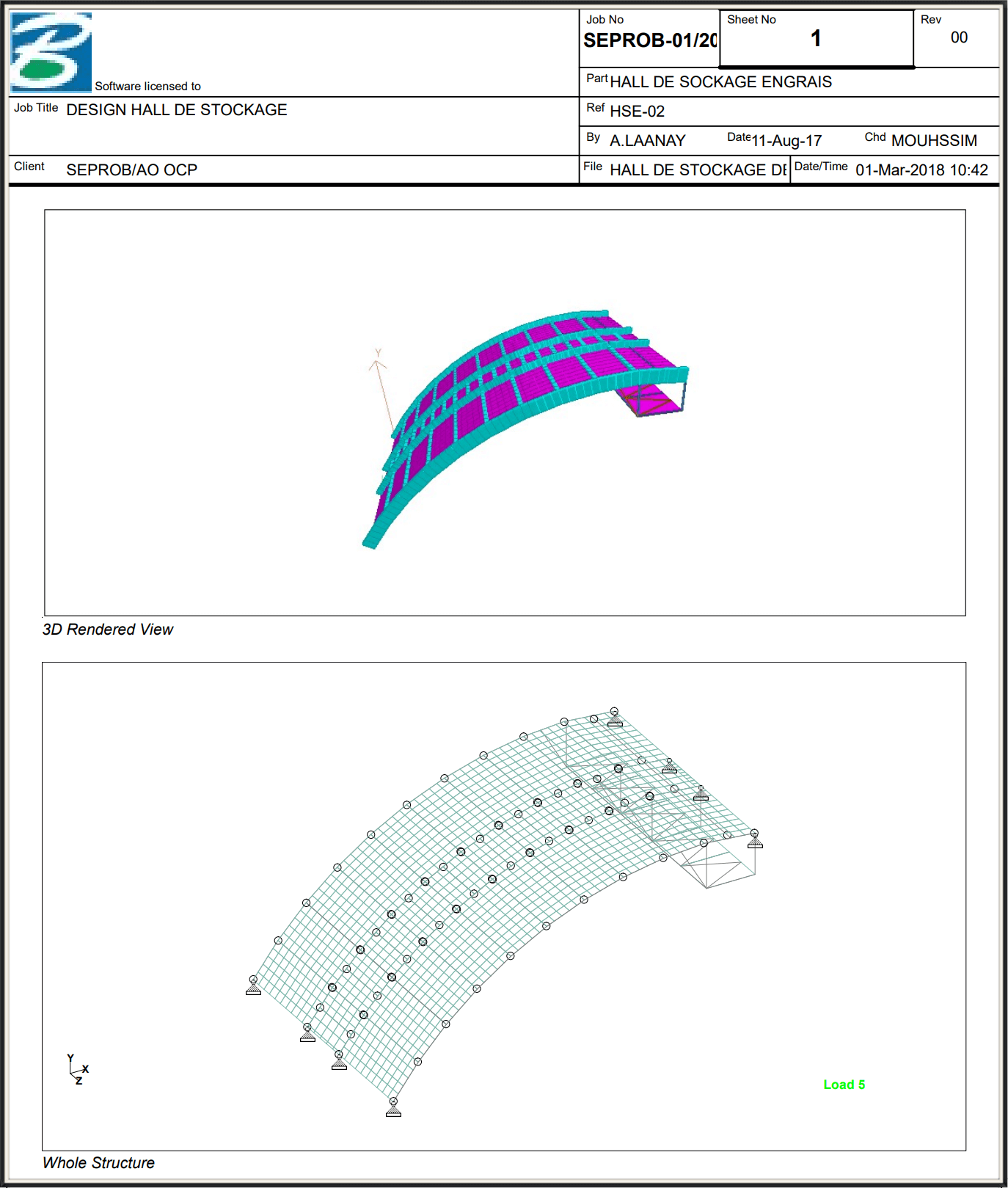 Étude de base et de détail de structure en béton armé de hangars de stockage des engrais